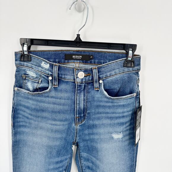 HUDSON NWT Nico Midrise Super Skinny Denim Jeans in Roses Wash // 0 - Picture 4 of 11